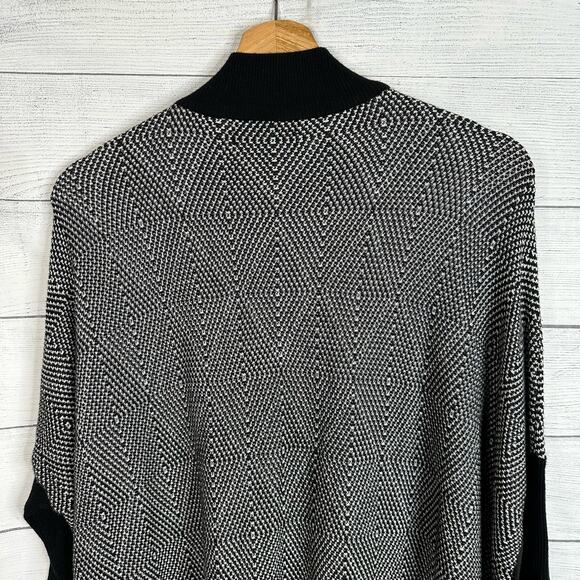 Joseph A Womens size Small Mock Neck Tunic Dolman Sleeve Diamond Print Sweater - Picture 5 of 9